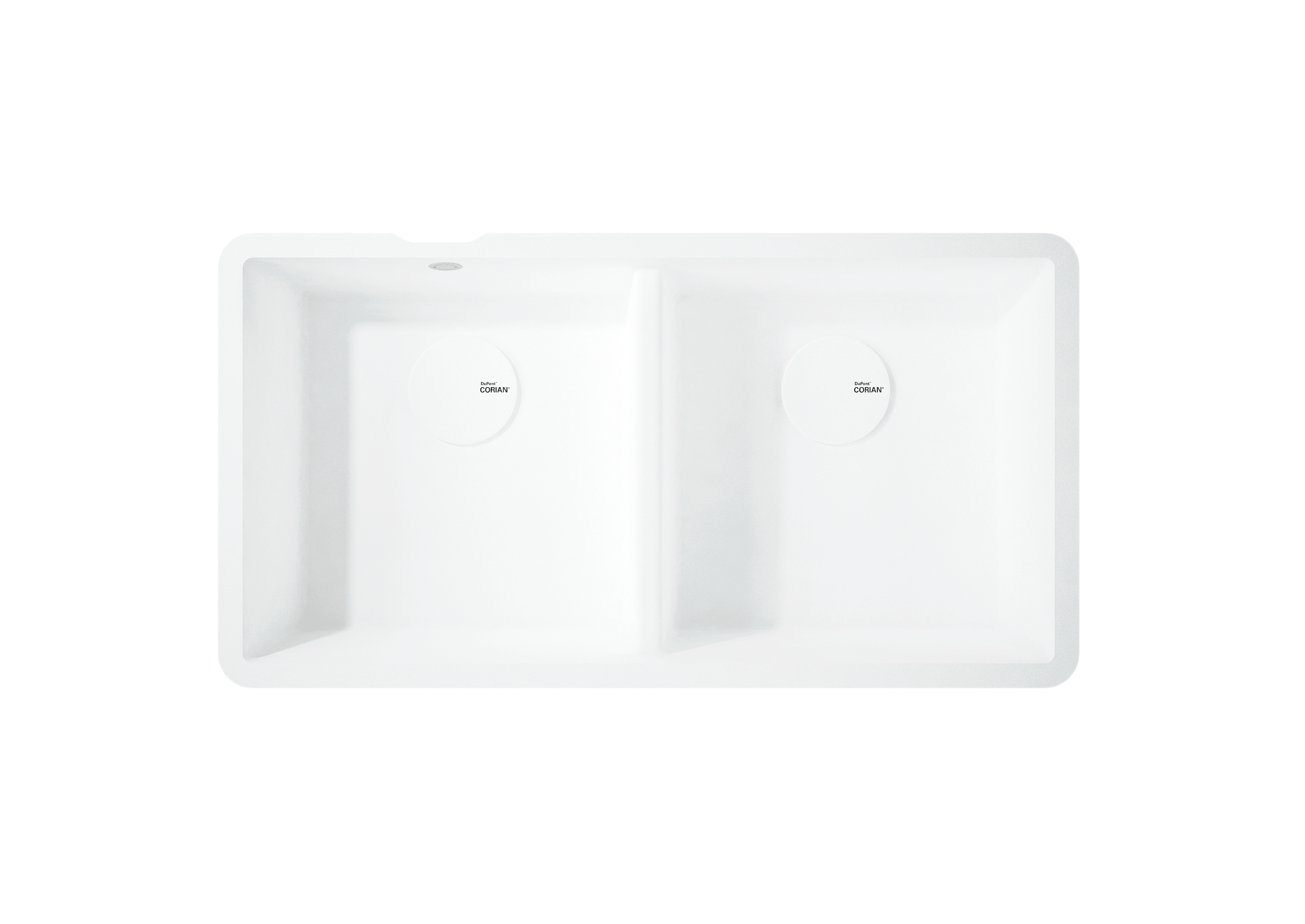 Διπλός ενσωματωμένος νεροχύτης Corian® Salty 9410 από solid surface υλικό με seamless σχεδιασμό