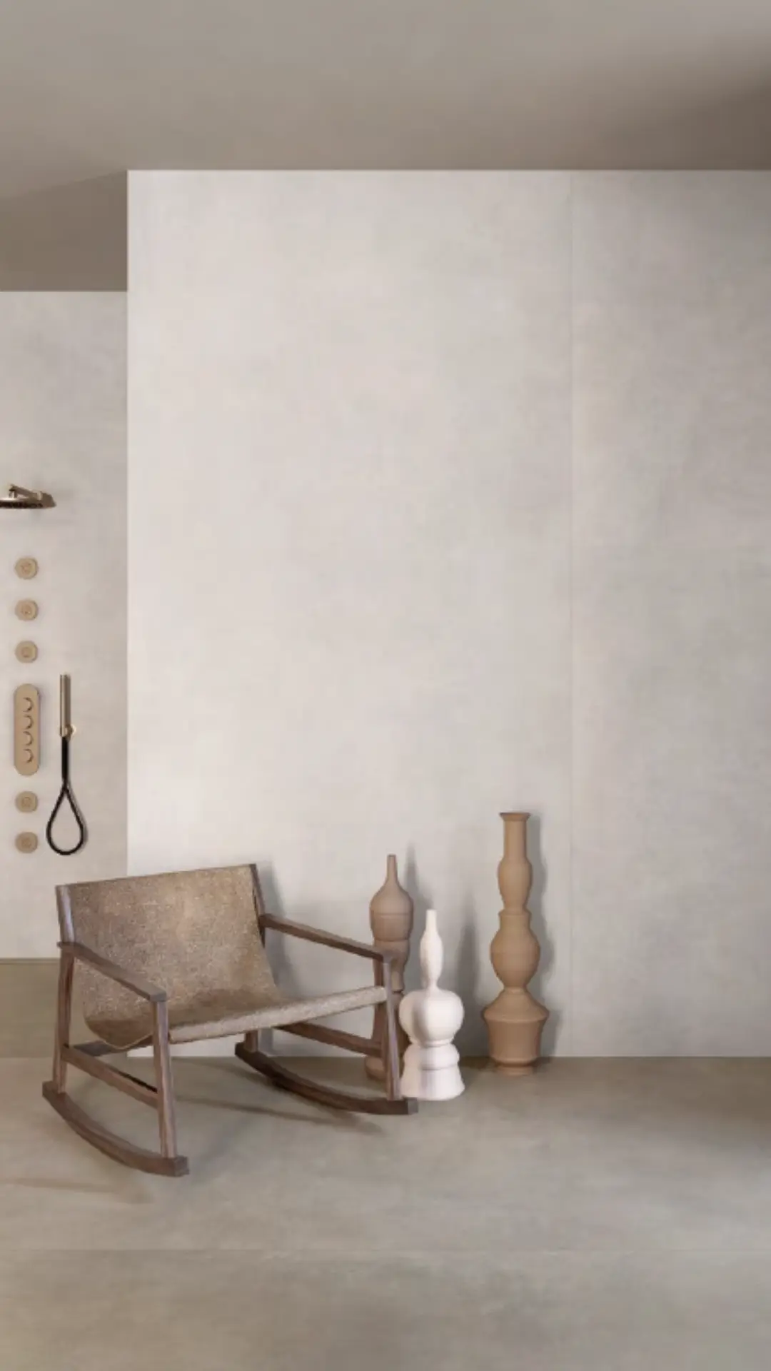 Κεραμική επιφάνεια της LEVEL ως επένδυση τοίχου σε καθιστικό