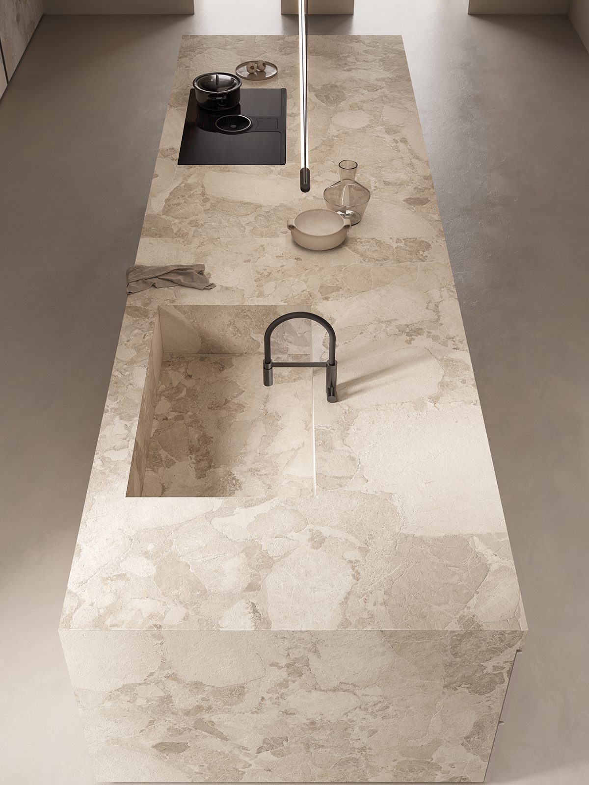 Επιφάνεια Level Stone Sassi Di Matera σε ανοιχτούς μπεζ και γήινους τόνους με φυσικό ανομοιόμορφο μοτίβο πέτρας