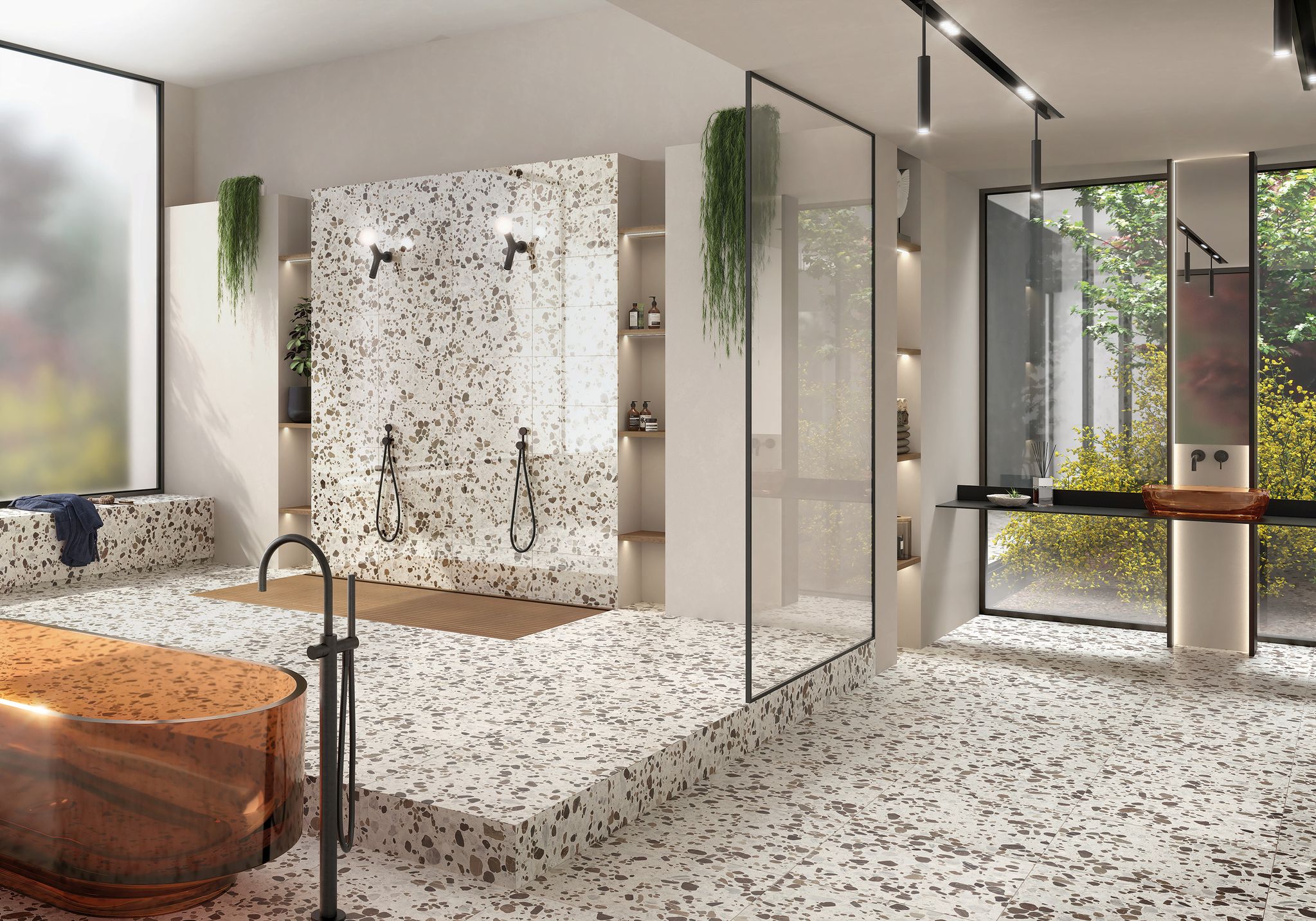 πιφάνεια Santa Margherita Palladio Rialto σε πολυτελές μπάνιο με terrazzo αισθητική